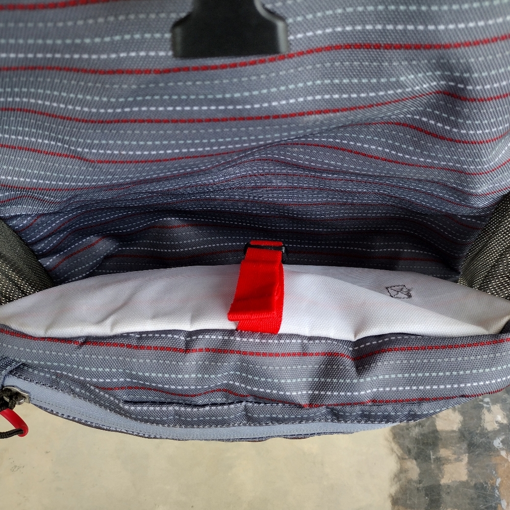 Embark Recycled Content Basic Backpack Gray Red Adjustable Straps - Picture 7 of 13